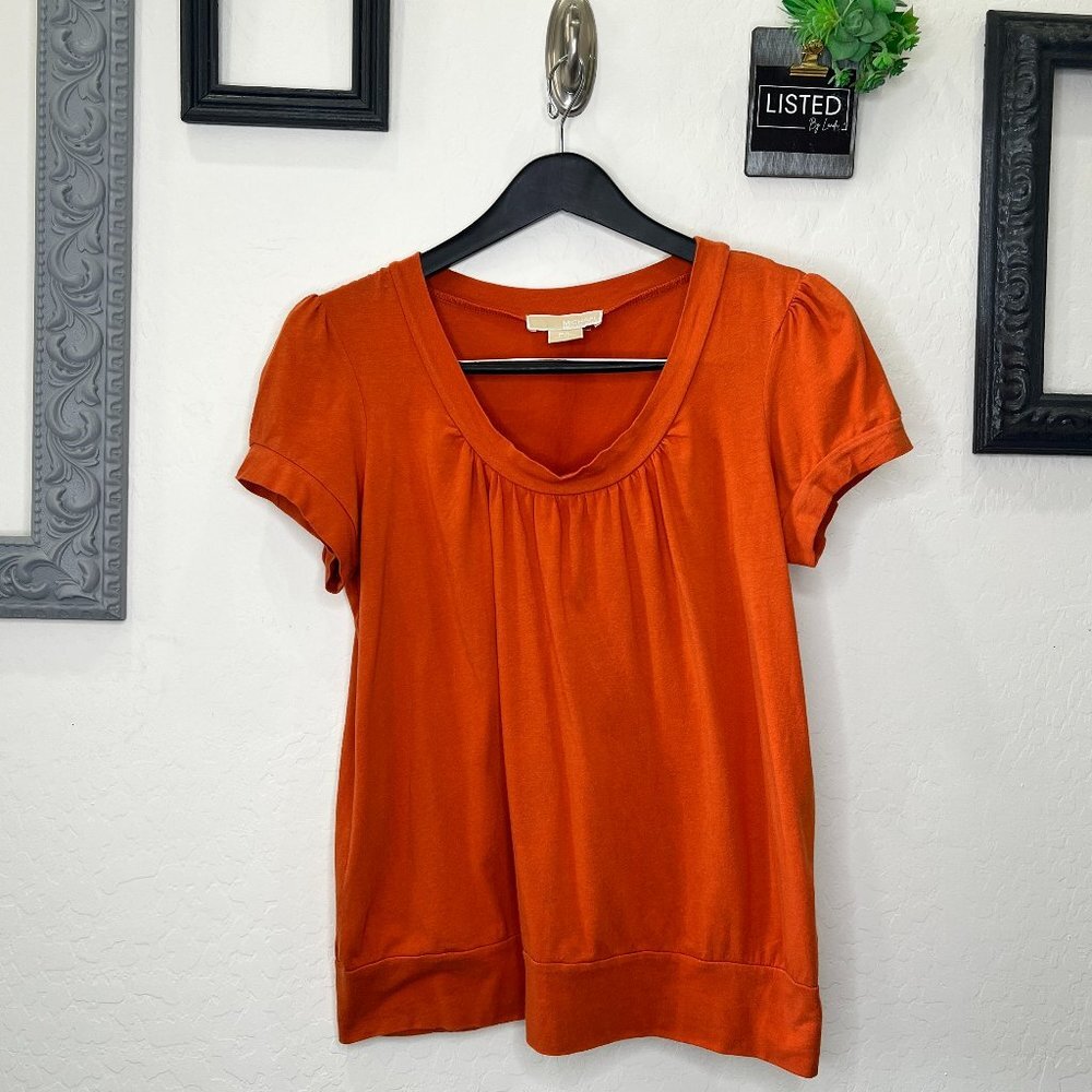 Michael Kors Burnt Orange Short Sleeve Top - Size P/L